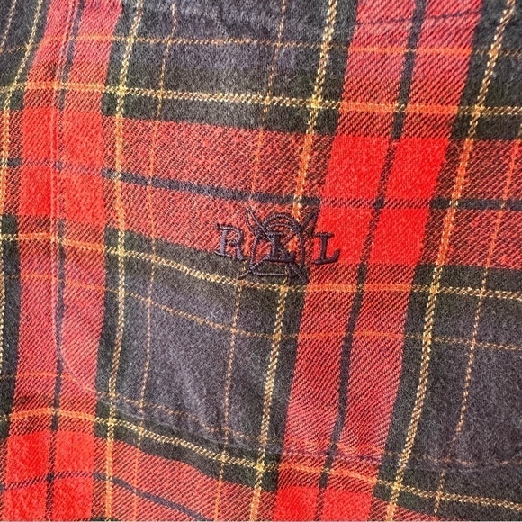 Ralph Lauren button down  shirt with long sleeves in 💯 cotton flannel, plaid - Picture 5 of 11